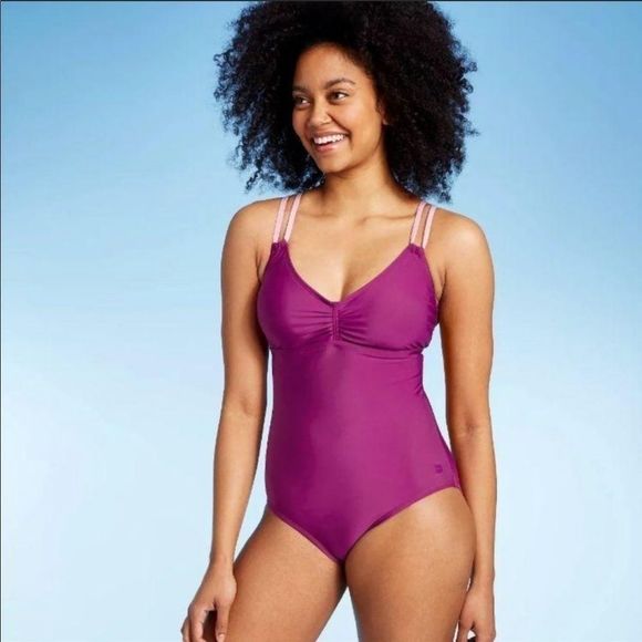 All In Motion Purple Cross Back One Piece - Picture 5 of 7